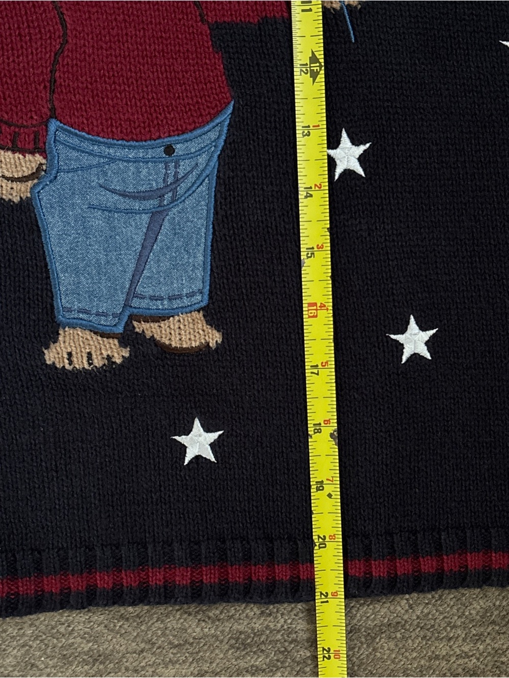 Vintage Christopher & Banks USA Bear Pullover Crewneck Small Embroidered Patriot - Picture 13 of 16